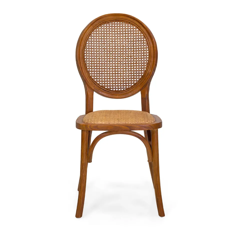 Stapelbar vardagsrumsfåtölj i Ailando Wood och Vienna Straw - Laguna Viadurini