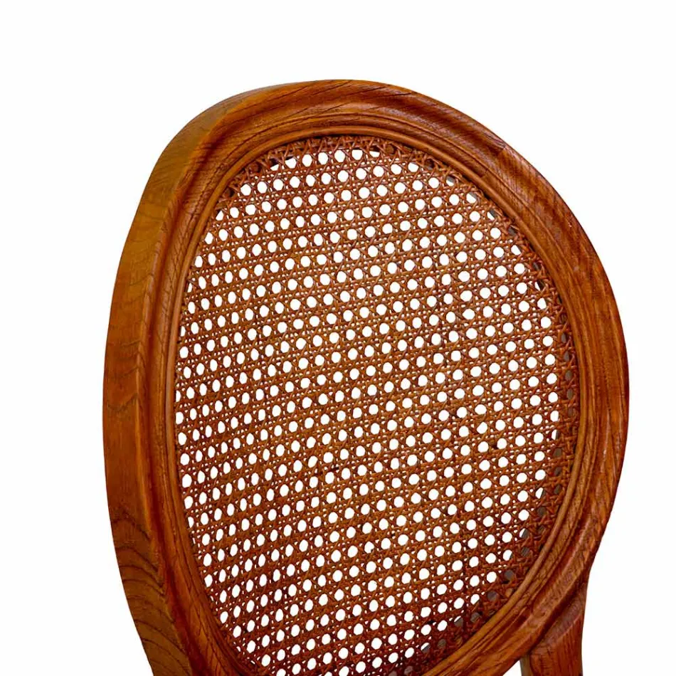 Stapelbar vardagsrumsfåtölj i Ailando Wood och Vienna Straw - Laguna Viadurini