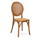 Stapelbar vardagsrumsfåtölj i Ailando Wood och Vienna Straw - Laguna Viadurini