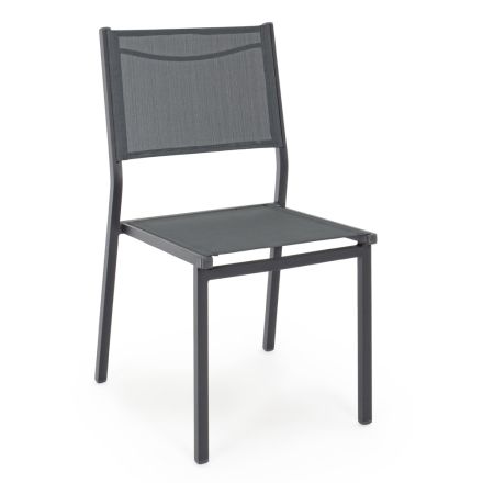 Stapelbar stol i aluminium och textilen för trädgården, modern design - Franz Viadurini