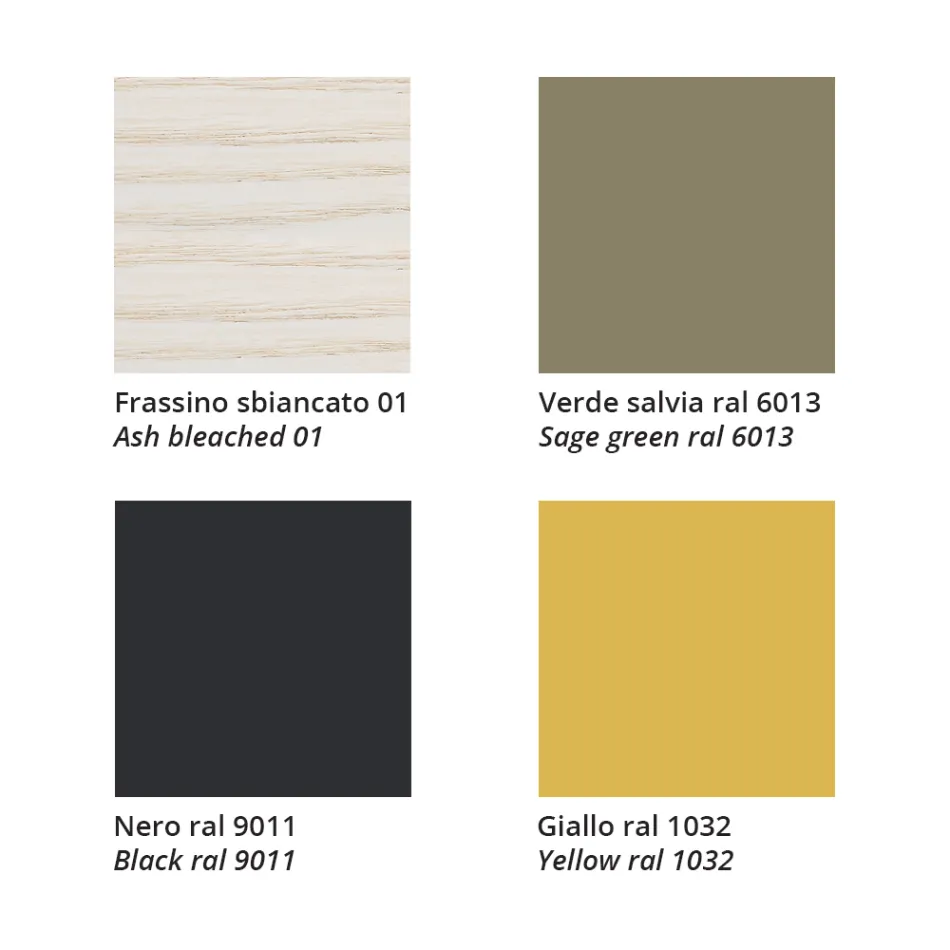 Stapelbar stol i ask med tygsits Tillverkad i Italien, 2 delar - Oslo Viadurini