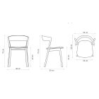 Stapelbar stol i ask med tygsits Tillverkad i Italien, 2 delar - Oslo Viadurini