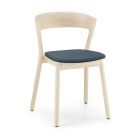 Stapelbar stol i ask med tygsits Tillverkad i Italien, 2 delar - Oslo Viadurini