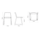 Stapelbar trästol med sammetssits Tillverkad i Italien, 2 delar - Leipzig Viadurini