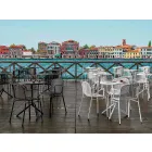 Stapelbar utomhusmetallstol Tillverkad i Italien, 4 delar - Verna Viadurini