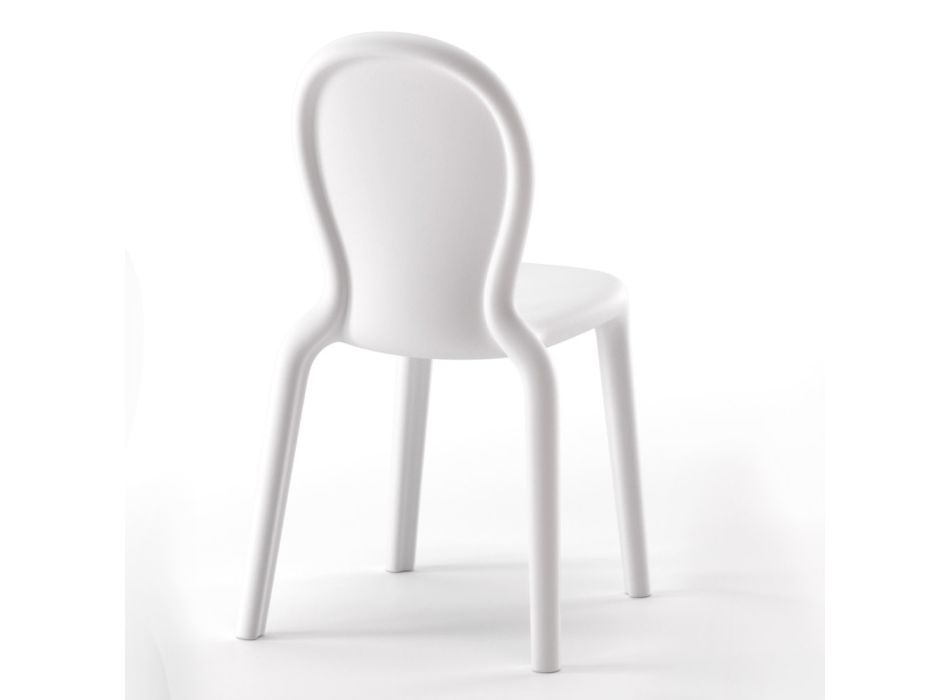 Stapelbar stol i färgad polyeten Tillverkad i Italien, 2 delar - Jamala Viadurini