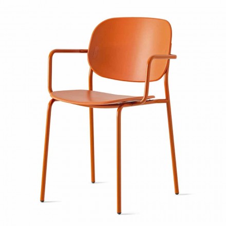 Stapelbar stol i polypropen och metall tillverkad i Italien - Connubia Yo Viadurini