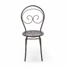 Stapelbar utomhusstol i metall tillverkad i Italien, 2 delar - myndighet Viadurini