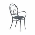 Stapelbar utomhusstol i metall tillverkad i Italien, 2 delar - myndighet Viadurini