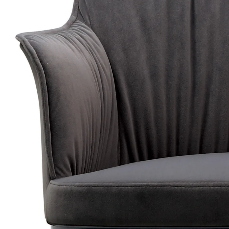 Stålstol med sammetsklädd sits Tillverkad i Italien - Arisa Viadurini