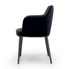 Stålstol med sammetsklädd sits Tillverkad i Italien - Arisa Viadurini