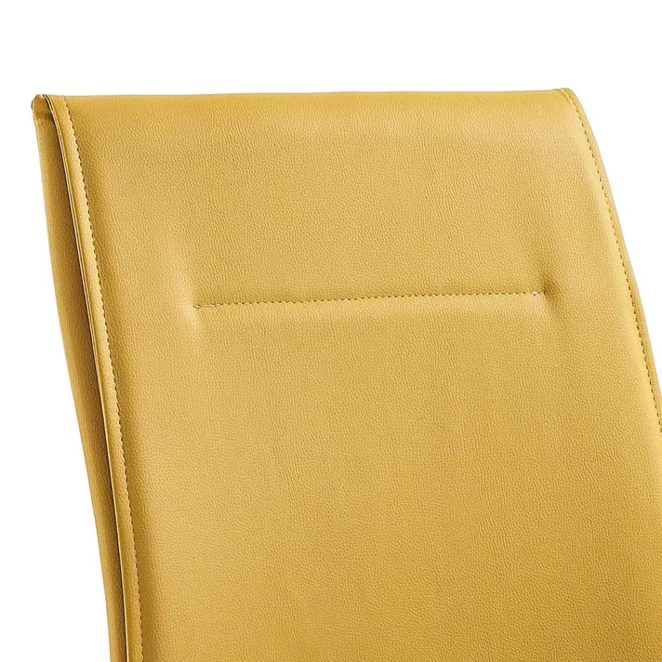 Matsalsstol i konstläder Modern Elegant Design - Granger Viadurini