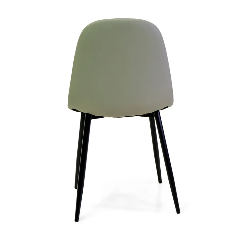 Ekoläderstol med olika ytbehandlingar och metallstruktur - Pencil Viadurini