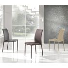 Stapelbar stol i konstläder med kant modern design 4 delar - Vaiana Viadurini