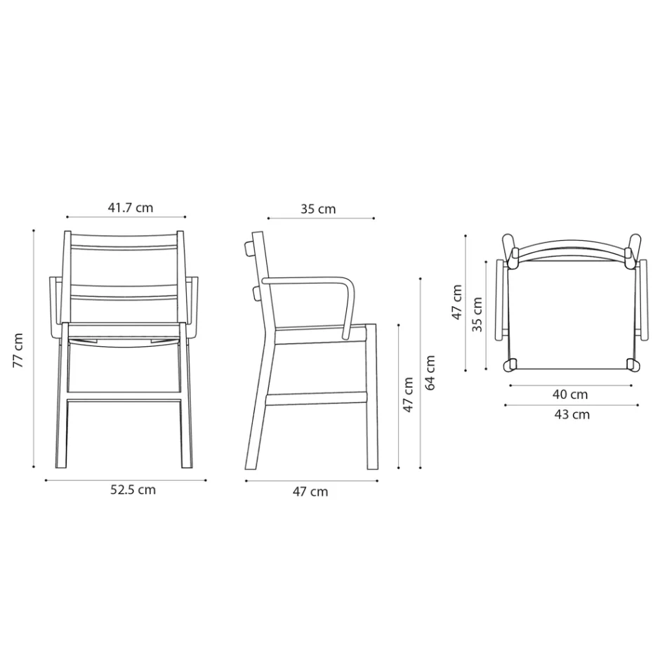 Stol i massiv bok med armstöd och vadderad sits Tillverkad i Italien - Nora Viadurini