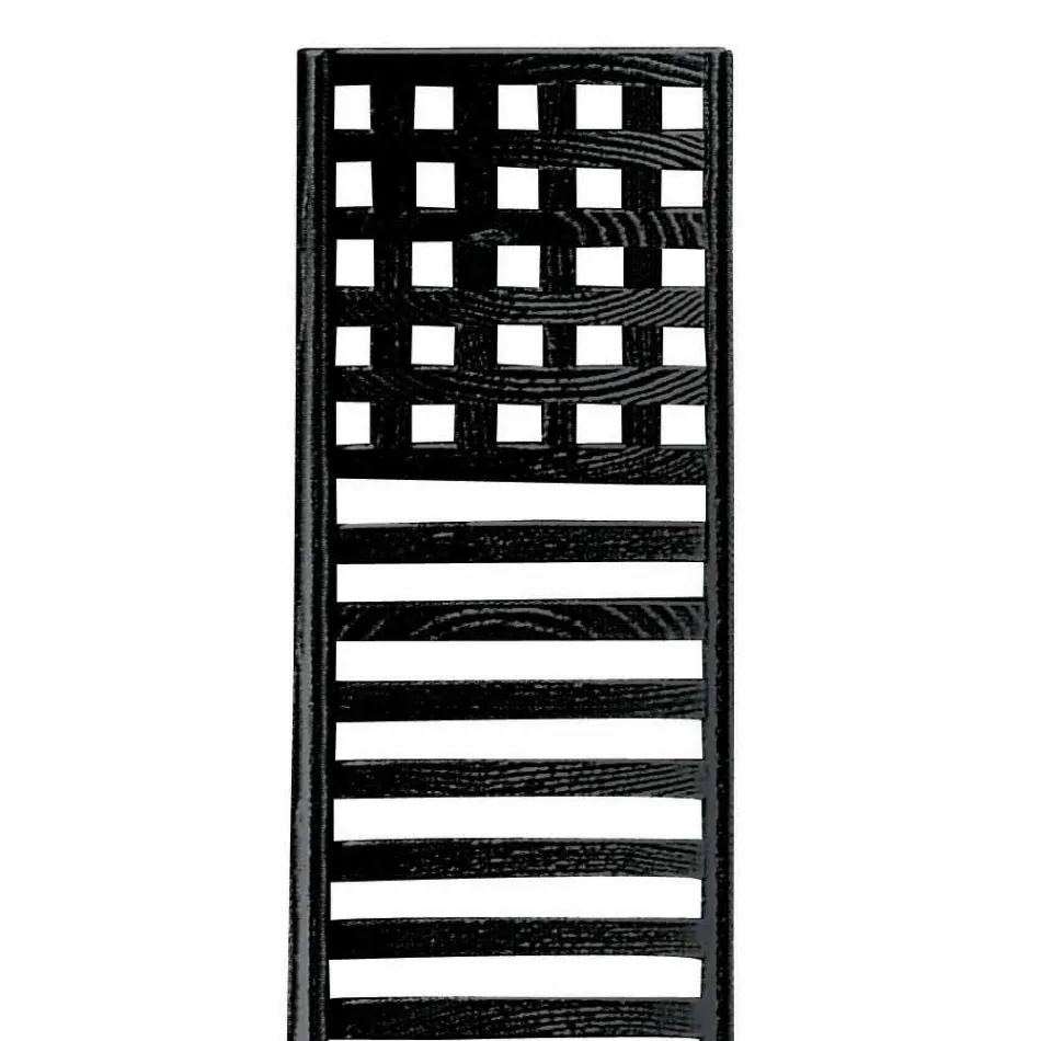 Stol i svartmålad ask med säte i bomull tillverkad i Italien - Merapio Viadurini