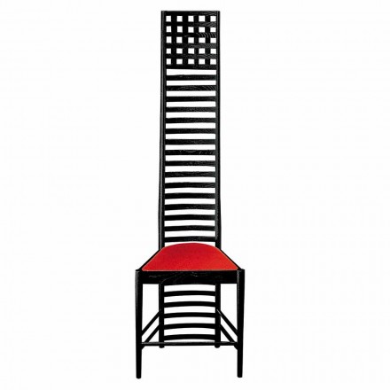 Stol i svartmålad ask med säte i bomull tillverkad i Italien - Merapio Viadurini