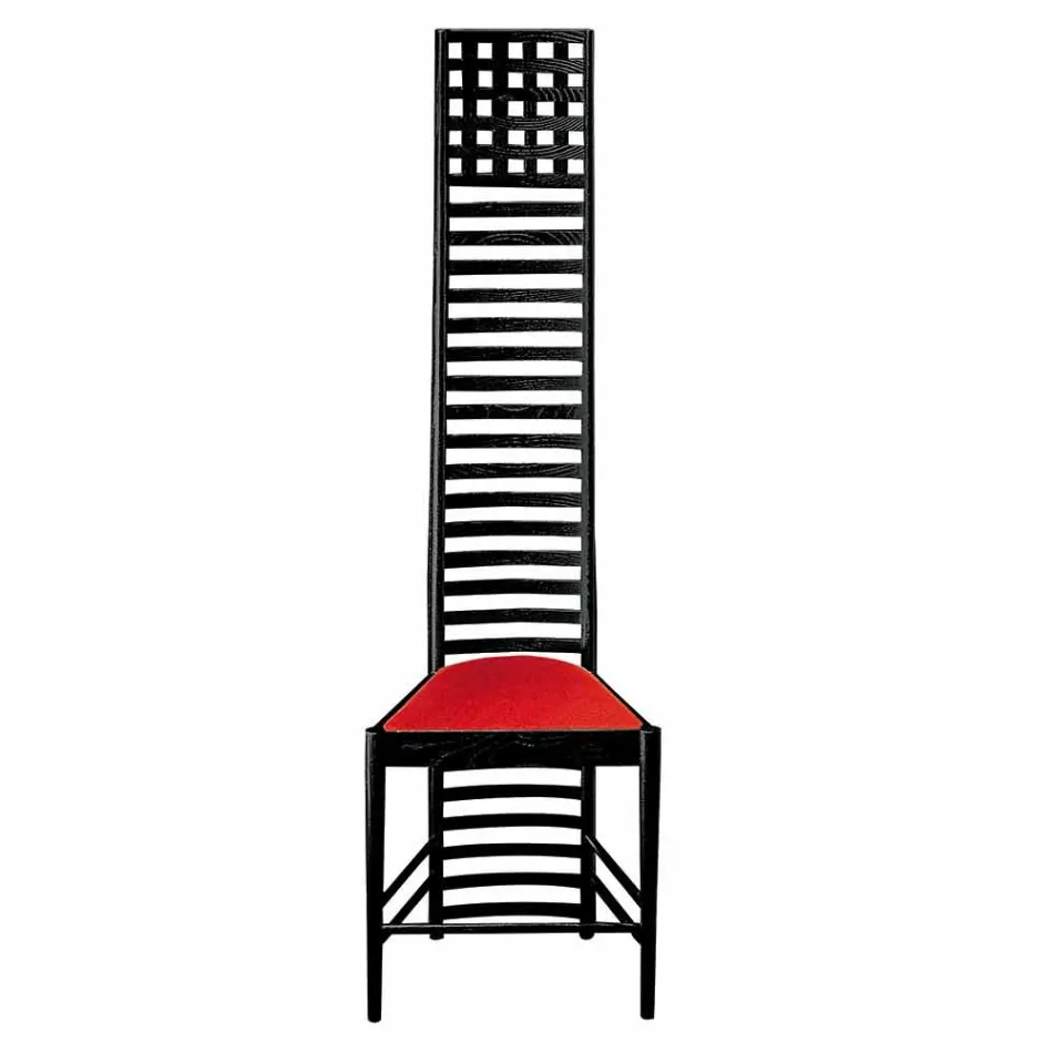 Stol i svartmålad ask med säte i bomull tillverkad i Italien - Merapio Viadurini