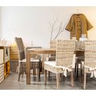 Trädgårdsstol i trä med designkudde för utomhusbruk - Taffi Viadurini