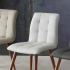 Stol i massivt trä klädd i lila eko-läder Viadurini