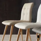 Stol i massivt trä klädd i lila eko-läder Viadurini