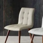 Stol i massivt trä klädd i lila eko-läder Viadurini