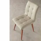 Stol i massivt trä klädd i lila eko-läder Viadurini