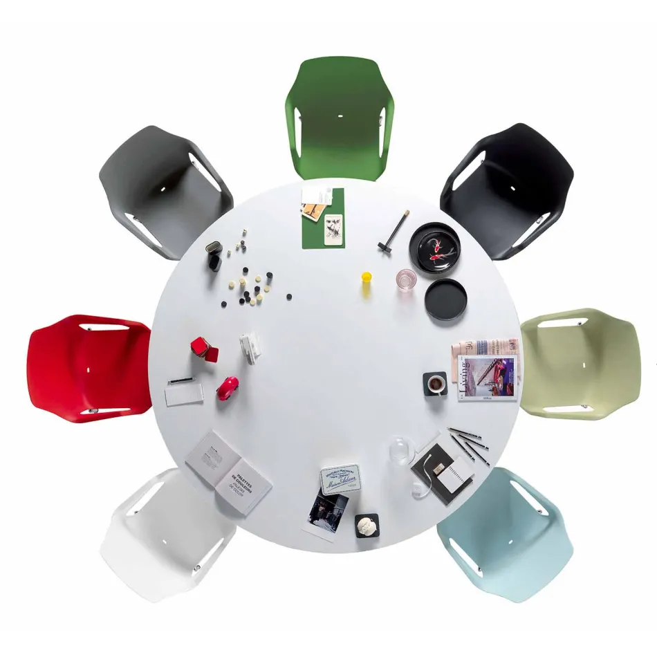 Stapelbar metall- och polypropenstol Tillverkad i Italien, 4 delar - karamell Viadurini