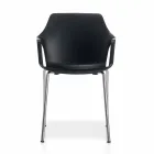 Stapelbar metall- och polypropenstol Tillverkad i Italien, 4 delar - karamell Viadurini