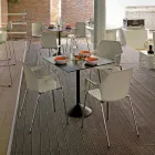 Stapelbar metall- och polypropenstol Tillverkad i Italien, 4 delar - karamell Viadurini