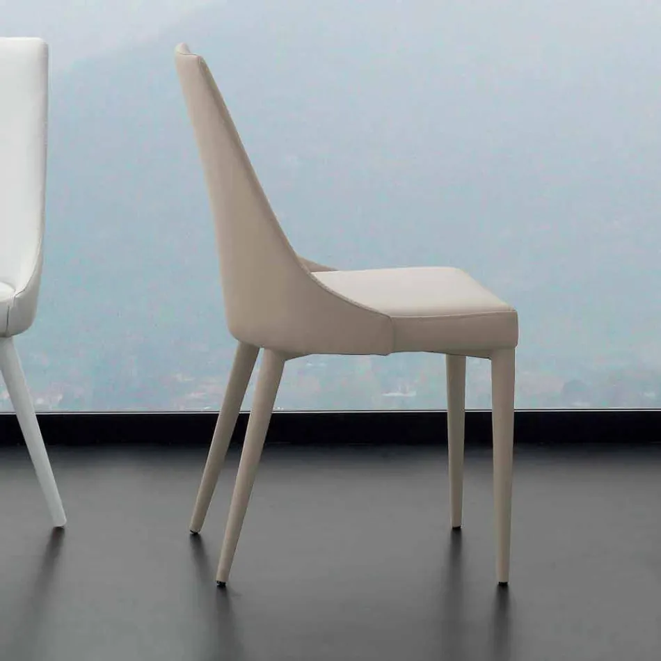 Metallstol helt klädd i Nepitella eko-läder Viadurini