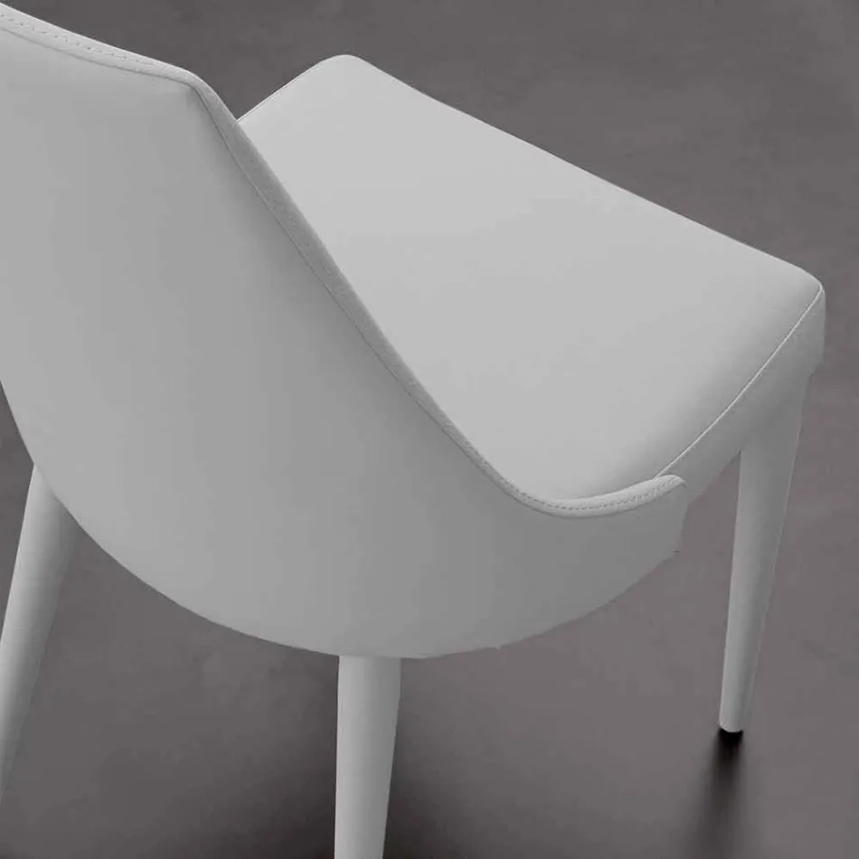 Metallstol helt klädd i Nepitella eko-läder Viadurini