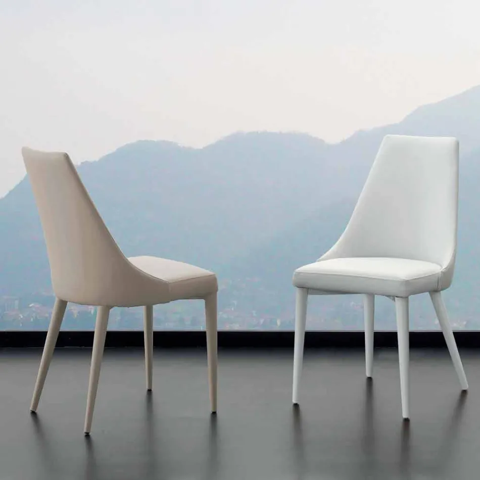 Metallstol helt klädd i Nepitella eko-läder Viadurini