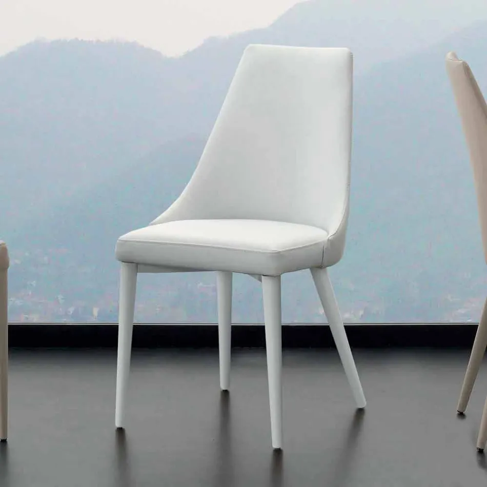 Metallstol helt klädd i Nepitella eko-läder Viadurini