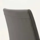 Caserta metallstol klädd i ekologiskt läder, modern design Viadurini