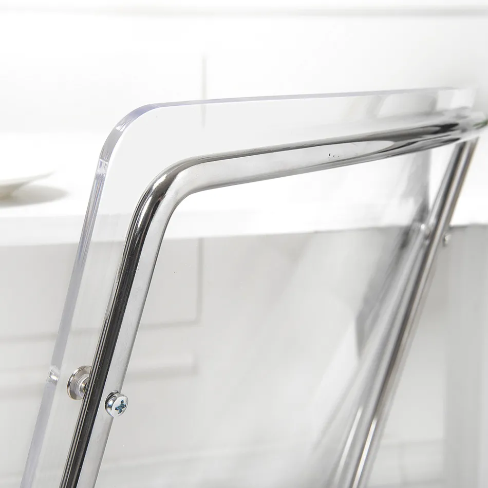 Stol i transparent plexiglas och järn Tillverkad i Italien 2 delar - Charlotte Viadurini