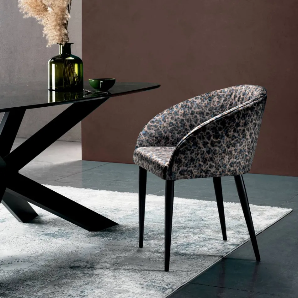 Tygstol med stålkonstruktion Made in Italy 4 delar - Tagata Viadurini