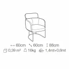 Tygstol med lyxig svartmetallkonstruktion tillverkad i Italien - kakao Viadurini