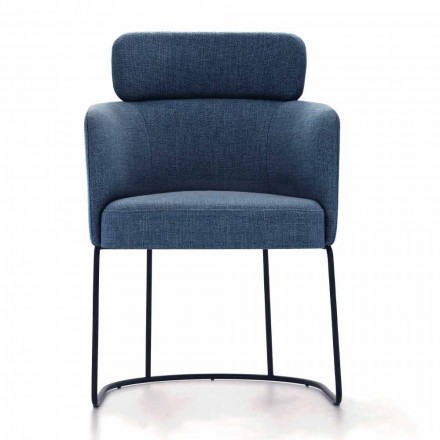 Tygstol med lyxig svartmetallkonstruktion tillverkad i Italien - kakao Viadurini