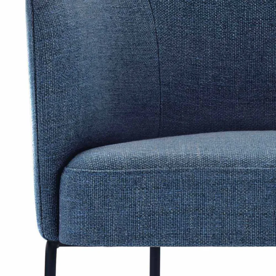 Tygstol med lyxig svartmetallkonstruktion tillverkad i Italien - kakao Viadurini