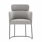 Tygstol med lyxig svartmetallkonstruktion tillverkad i Italien - kakao Viadurini