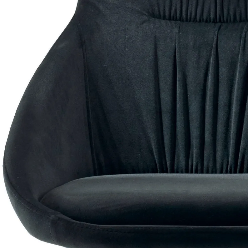 Stol i sammet och RAL-lackerat stål Tillverkad i Italien 4 delar - Mariapina Viadurini