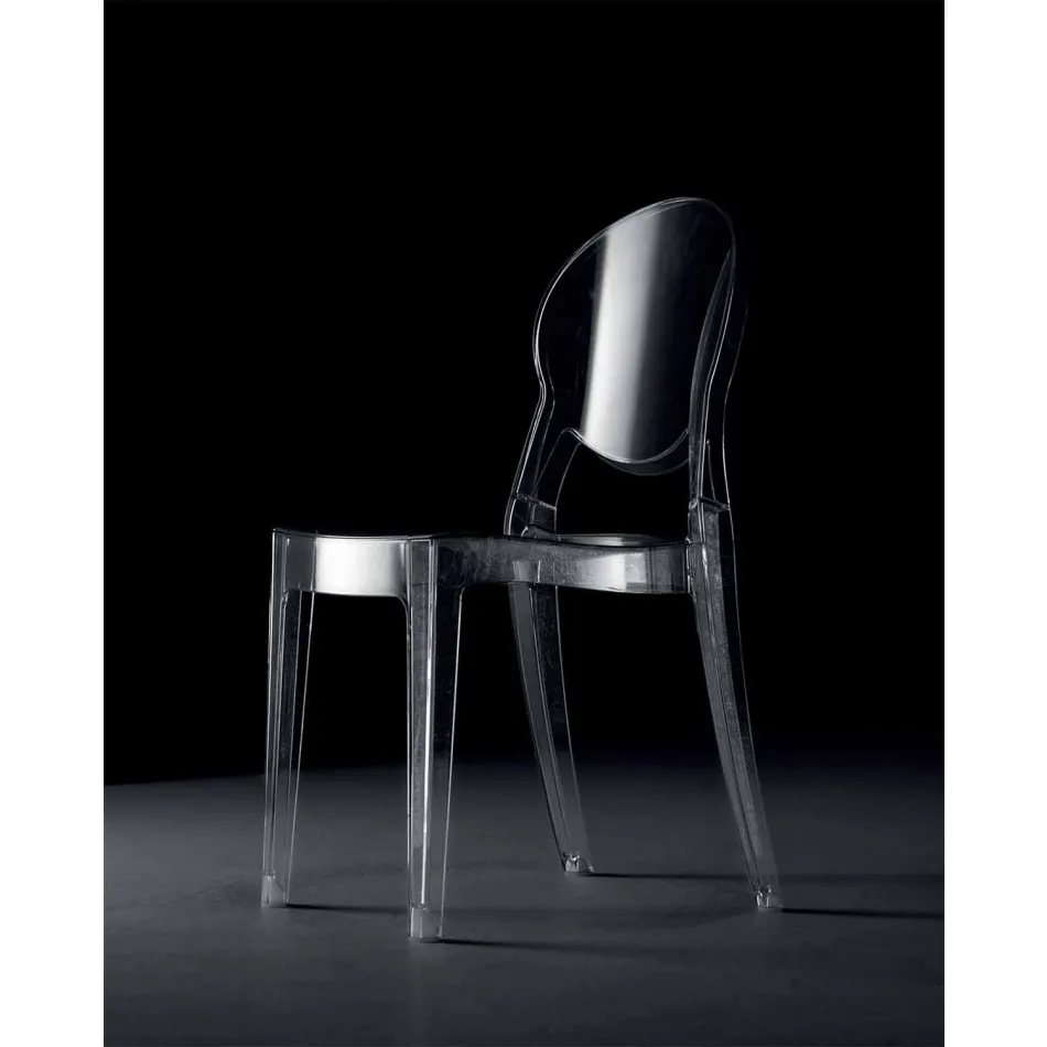 Stapelbar stol inomhus eller utomhus i transparent polykarbonat – Pianeta Viadurini