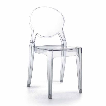 Stapelbar stol inomhus eller utomhus i transparent polykarbonat – Pianeta Viadurini