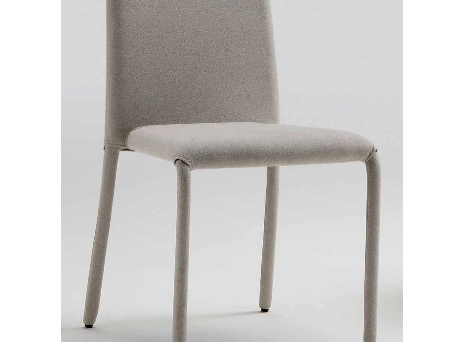 Designer vardags stol i stapelbart läder i Italien, Gazzola Viadurini