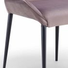 Design vardags stol i metall och sammet tillverkad i Italien, Zerba Viadurini
