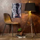 Stol med modern design i imiterat läder, Elice, 4 stycken Viadurini