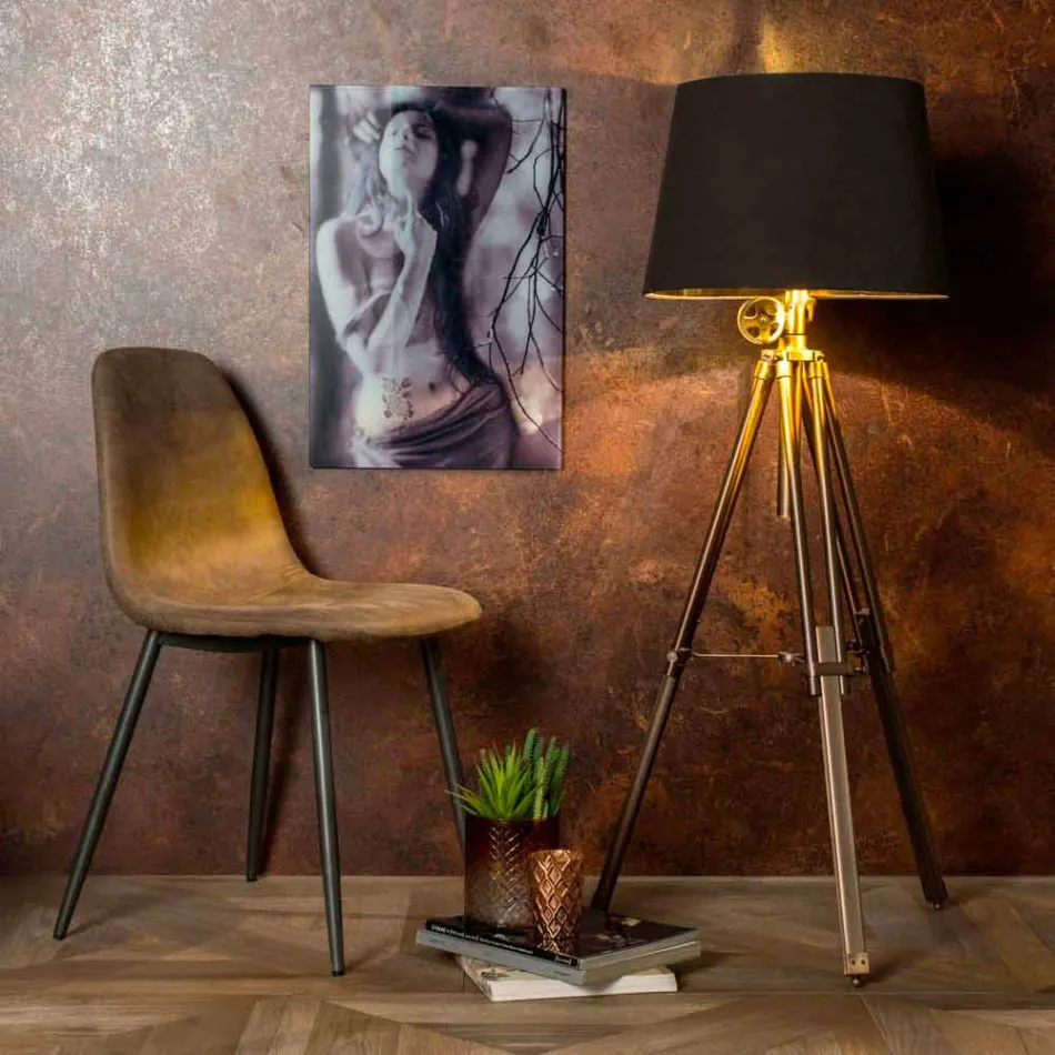 Stol med modern design i imiterat läder, Elice, 4 stycken Viadurini