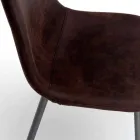 Stol med modern design i imiterat läder, Elice, 4 stycken Viadurini