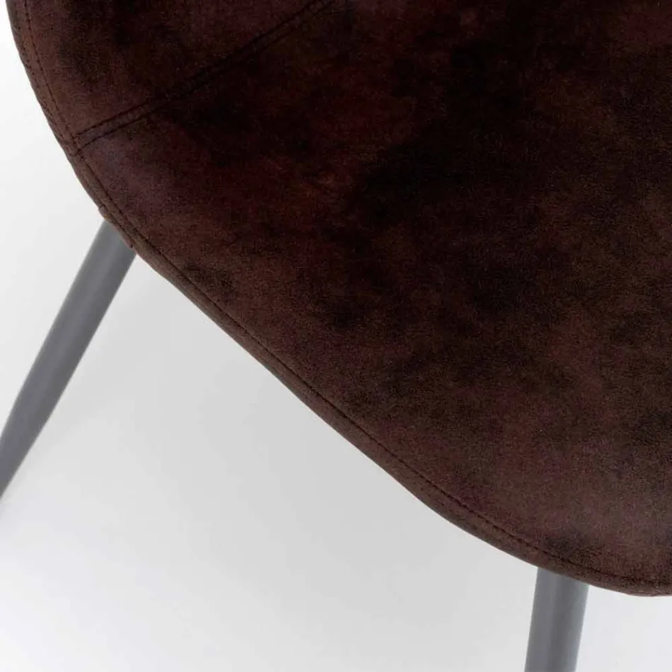 Stol med modern design i imiterat läder, Elice, 4 stycken Viadurini